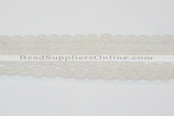 CAG6525 15.5 inches 8*12mm rice Brazilian white agate beads