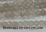 CAG6535 15.5 inches 4mm faceted round Brazilian grey agate beads