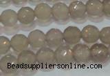 CAG6536 15.5 inches 6mm faceted round Brazilian grey agate beads