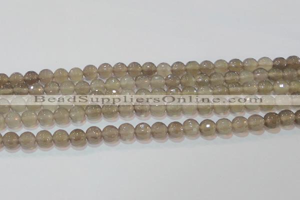 CAG6537 15.5 inches 8mm faceted round Brazilian grey agate beads