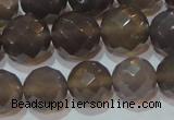 CAG6538 15.5 inches 14mm faceted round Brazilian grey agate beads