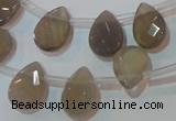 CAG6546 Top-drilled 10*14mm briolette Brazilian grey agate beads