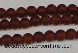 CAG6551 15.5 inches 5mm round matte red agate beads wholesale