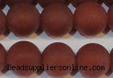 CAG6558 15.5 inches 16mm round matte red agate beads wholesale