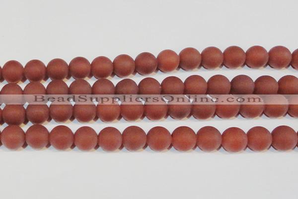 CAG6558 15.5 inches 16mm round matte red agate beads wholesale