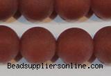 CAG6560 15.5 inches 20mm round matte red agate beads wholesale