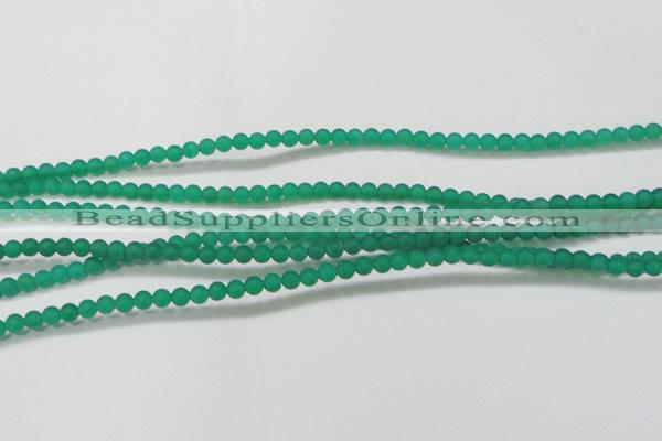 CAG6565 15.5 inches 3mm round matte green agate beads wholesale