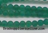 CAG6566 15.5 inches 4mm round matte green agate beads wholesale