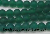 CAG6567 15.5 inches 6mm round matte green agate beads wholesale