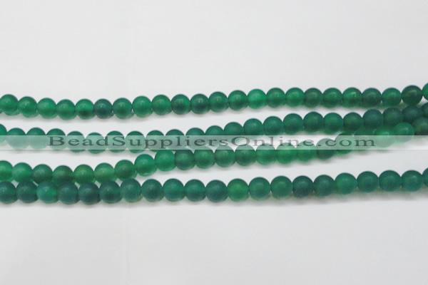 CAG6568 15.5 inches 7mm round matte green agate beads wholesale