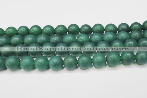 CAG6572 15.5 inches 14mm round matte green agate beads wholesale