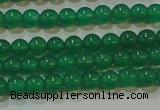 CAG6602 15.5 inches 3mm round green agate gemstone beads