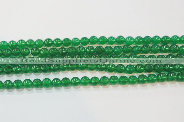 CAG6605 15.5 inches 8mm round green agate gemstone beads