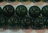 CAG6607 15.5 inches 12mm round green agate gemstone beads