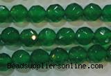 CAG6613 15.5 inches 8mm faceted round green agate gemstone beads