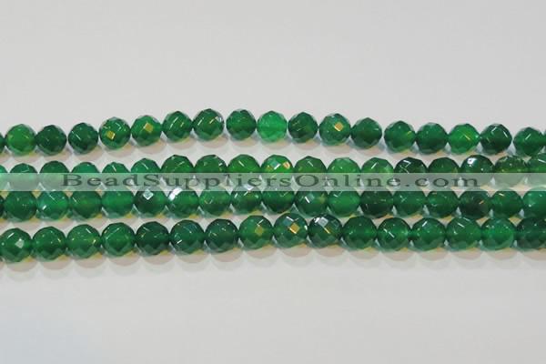 CAG6615 15.5 inches 12mm faceted round green agate gemstone beads