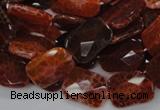 CAG662 15.5 inches 13*18mm faceted rectangle natural fire agate beads