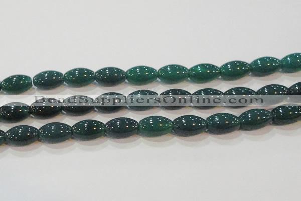 CAG6624 15.5 inches 11*17mm rice green agate gemstone beads