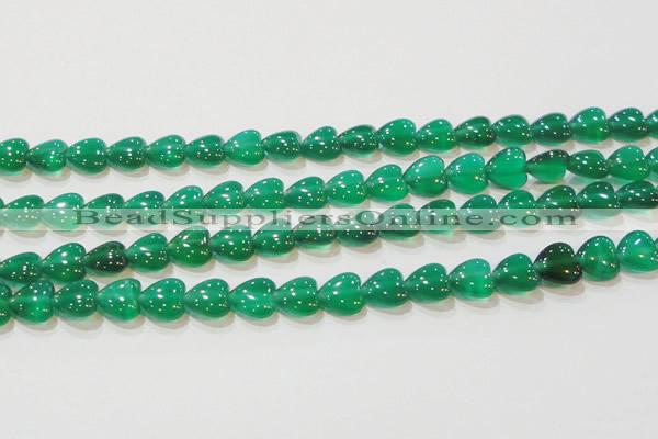 CAG6630 15.5 inches 8*8mm heart green agate gemstone beads