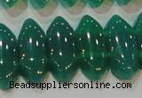 CAG6640 15.5 inches 8*20mm marquise double drilled green agate beads