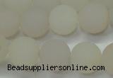 CAG6681 15 inches 10mm round white pilates agate beads