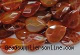 CAG670 15.5 inches 13*18mm faceted flat teardrop natural fire agate beads