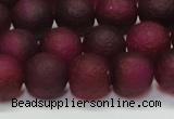 CAG6710 15 inches 8mm round plum pilates agate beads