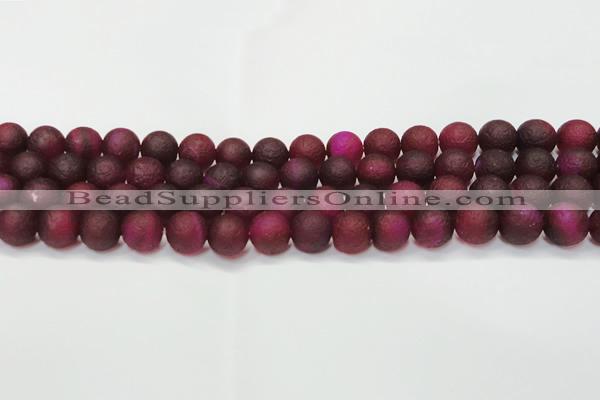 CAG6710 15 inches 8mm round plum pilates agate beads