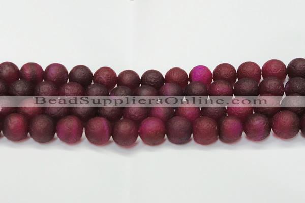 CAG6713 15 inches 14mm round plum pilates agate beads