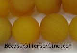 CAG6723 15 inches 14mm round yellow pilates agate beads