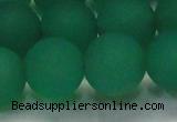 CAG6733 15 inches 14mm round green pilates agate beads