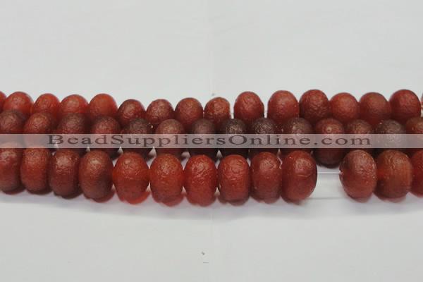 CAG6751 15 inches 12*16mm rondelle red pilates agate beads