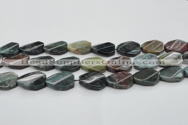 CAG6818 15.5 inches 18*25mm faceted & twisted octagon Indian agate beads