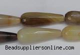 CAG6891 15.5 inches 10*30mm faceted teardrop line agate beads