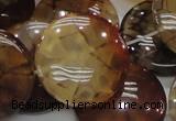 CAG694 15.5 inches 30mm flat round dragon veins agate beads