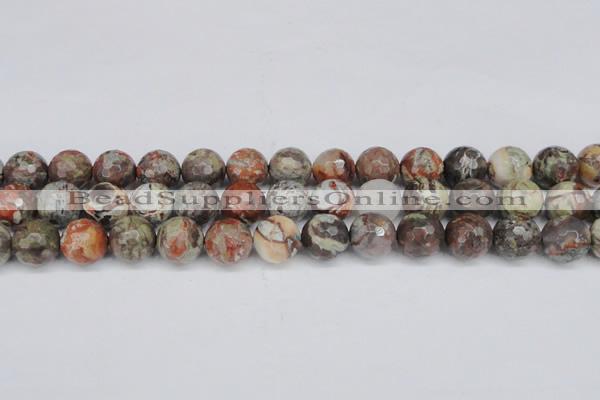 CAG7015 15.5 inches 14mm faceted round ocean agate gemstone beads