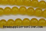 CAG7102 15.5 inches 8mm round yellow agate gemstone beads