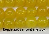 CAG7104 15.5 inches 12mm round yellow agate gemstone beads