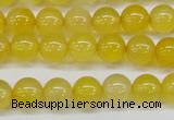 CAG7109 15.5 inches 8mm round yellow agate gemstone beads