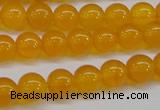 CAG7110 15.5 inches 8mm round yellow agate gemstone beads