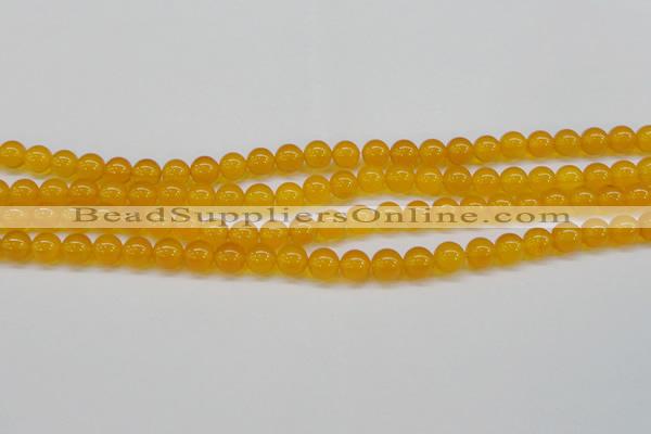 CAG7110 15.5 inches 8mm round yellow agate gemstone beads