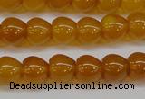 CAG7114 15.5 inches 9*10mm apple-shaped yellow agate gemstone beads