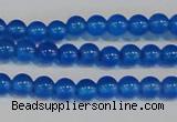 CAG7158 15.5 inches 4mm round blue agate gemstone beads