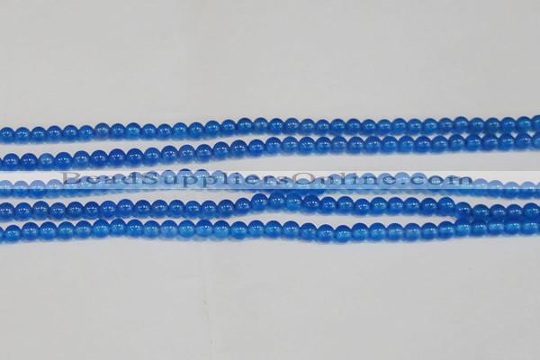 CAG7158 15.5 inches 4mm round blue agate gemstone beads