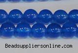 CAG7160 15.5 inches 8mm round blue agate gemstone beads