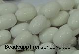 CAG718 15.5 inches 10*15mm rice white agate gemstone beads wholesale