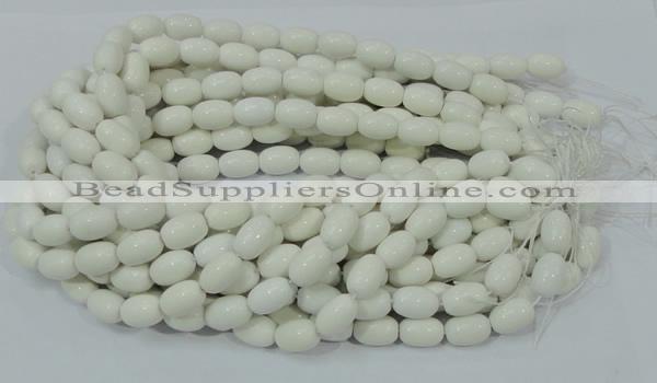 CAG718 15.5 inches 10*15mm rice white agate gemstone beads wholesale