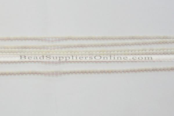 CAG7181 15.5 inches 3mm round white agate gemstone beads