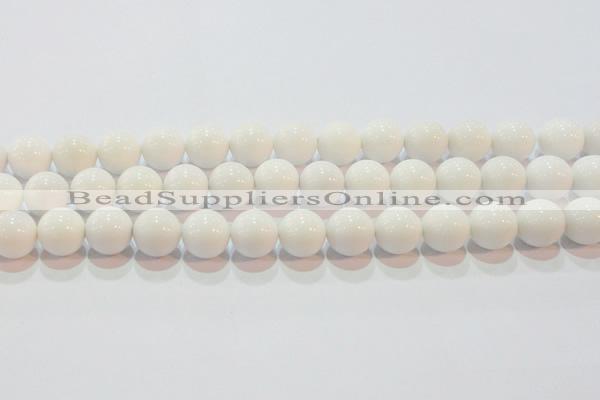 CAG7182 15.5 inches 14mm round white agate gemstone beads