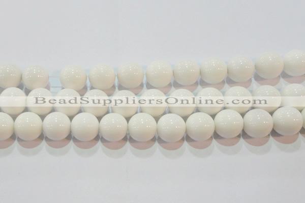 CAG7183 15.5 inches 16mm round white agate gemstone beads